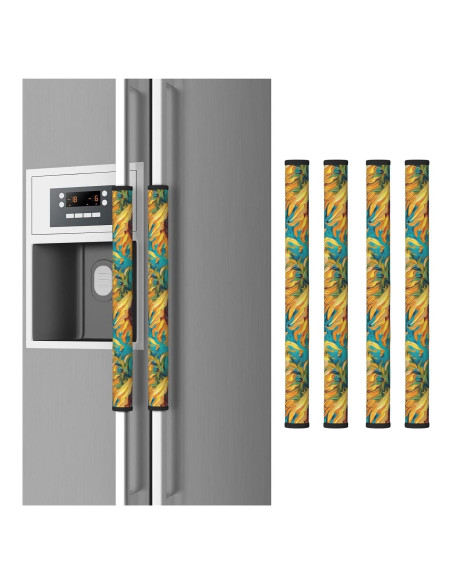 4 Fundas para Manijas de Refrigerador NeuKim Girasol 40x14 cm