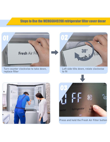 Cubierta Filtro Aire Iexcauw MCR66849208 para Refrigerador LG