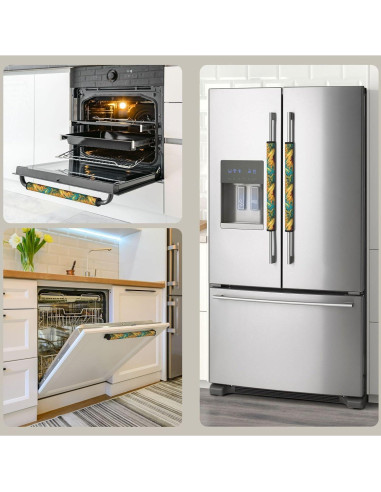 4 Fundas para Manijas de Refrigerador NeuKim Girasol 40x14 cm