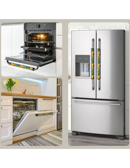 4 Fundas para Manijas de Refrigerador NeuKim Girasol 40x14 cm