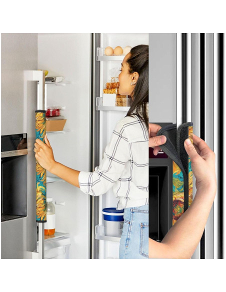 4 Fundas para Manijas de Refrigerador NeuKim Girasol 40x14 cm