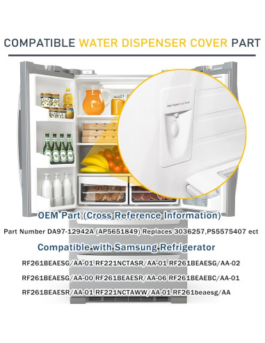 Cubierta de Dispensador de Agua Tohaxpls DA97-12942A Compatible