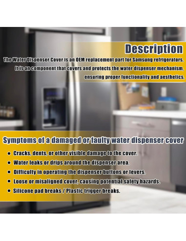 Cubierta de Dispensador de Agua Tohaxpls DA97-12942A Compatible