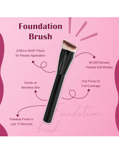 Brocha de Maquillaje JoMay Kabuki Punta Plana Negra 2