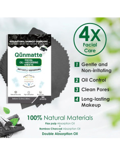 Papel Absorbente de Aceite Qünmatte - 100 Hojas Naturales 2