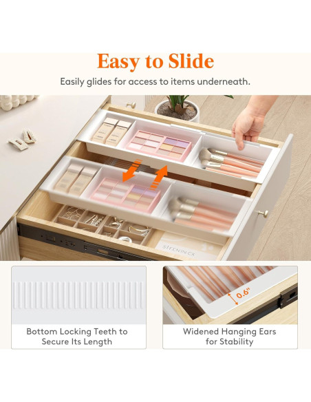 Organizador de Cajón Deslizante Lifewit Blanco 35-55 cm