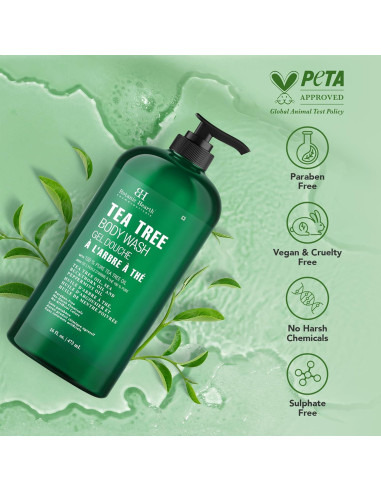Gel de Ducha Botanic Hearth Tea Tree 473 ml - Piel Saludable