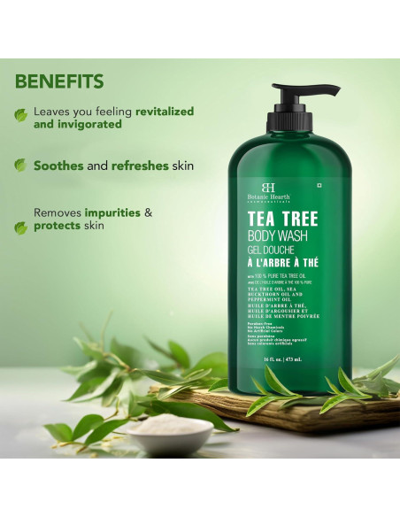 Gel de Ducha Botanic Hearth Tea Tree 473 ml - Piel Saludable