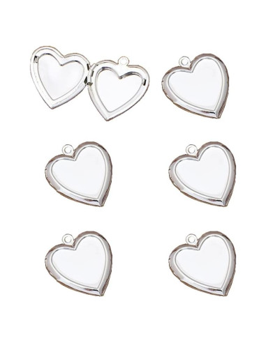 Mini Colgantes de Bronce en Forma de Corazón Lasenersm - 6 Piezas