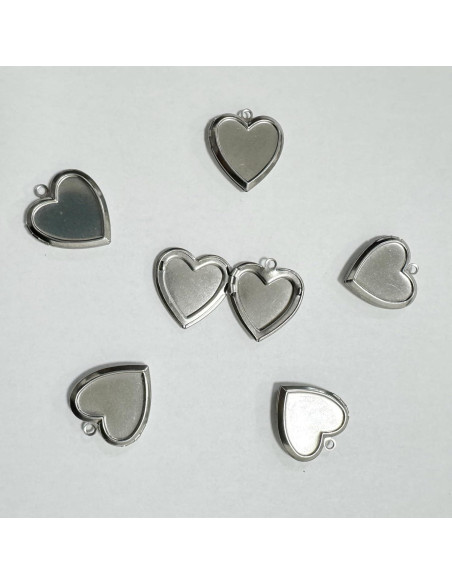 Mini Colgantes de Bronce en Forma de Corazón Lasenersm - 6 Piezas