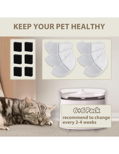 Filtro de agua para gatos Generic 12 unidades 68oz/2L