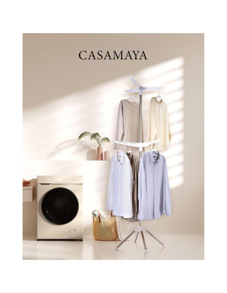 Estante Secar Ropa Plegable CASAMAYA 2 Niveles Acero Inoxidable