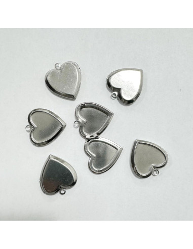 Mini Colgantes de Bronce en Forma de Corazón Lasenersm - 6 Piezas