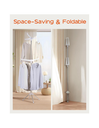 Estante Secar Ropa Plegable CASAMAYA 2 Niveles Acero Inoxidable