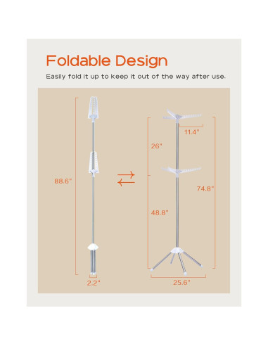 Estante Secar Ropa Plegable CASAMAYA 2 Niveles Acero Inoxidable