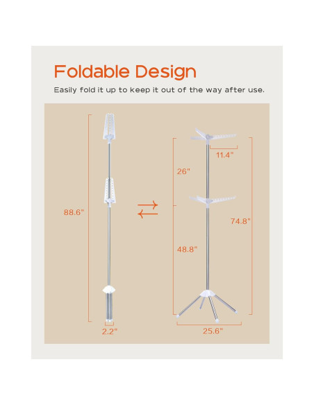 Estante Secar Ropa Plegable CASAMAYA 2 Niveles Acero Inoxidable