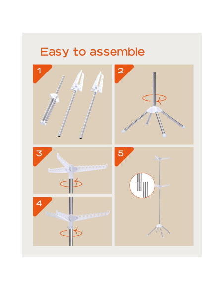 Estante Secar Ropa Plegable CASAMAYA 2 Niveles Acero Inoxidable