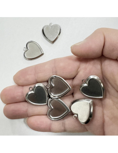 Mini Colgantes de Bronce en Forma de Corazón Lasenersm - 6 Piezas