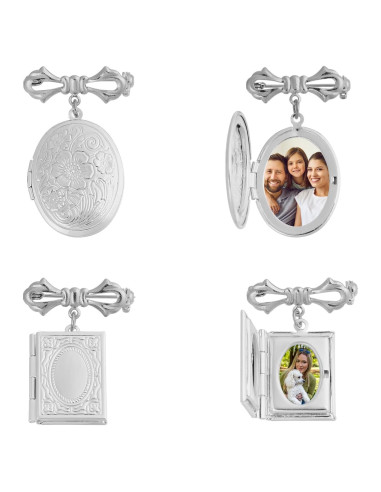 Broches de Locket Charm CHGCRAFT Platino - 2 Piezas