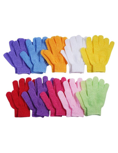 10 Pares de Guantes Exfoliantes CVNDKN 100% Nylon Ducha