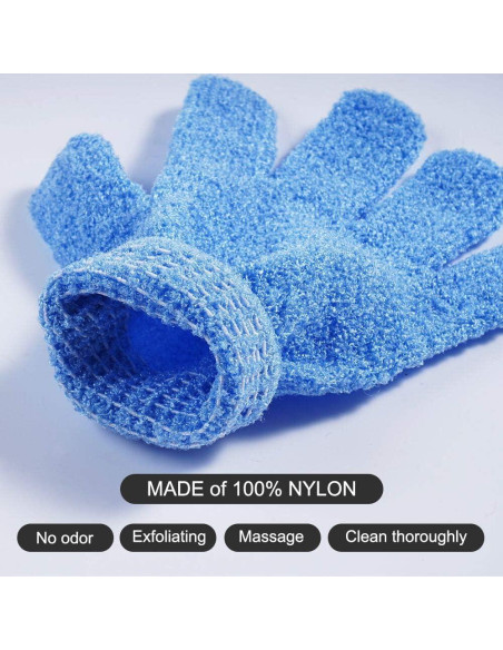 10 Pares de Guantes Exfoliantes CVNDKN 100% Nylon Ducha