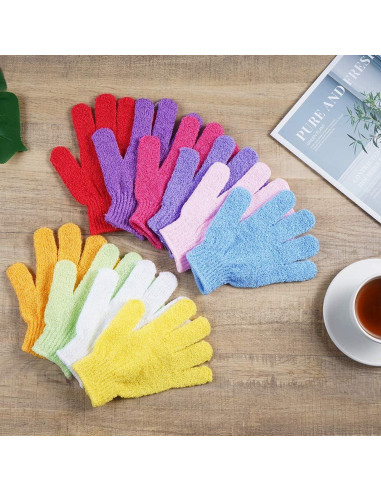 10 Pares de Guantes Exfoliantes CVNDKN 100% Nylon Ducha