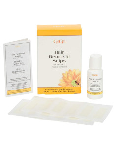 Cintas de Cera Facial GiGi - 12 Cintas + Loción Post Depilación