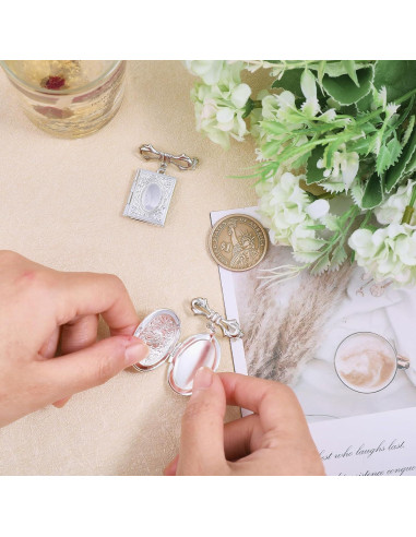 Broches de Locket Charm CHGCRAFT Platino - 2 Piezas