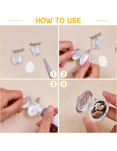 Broches de Locket Charm CHGCRAFT Platino - 2 Piezas