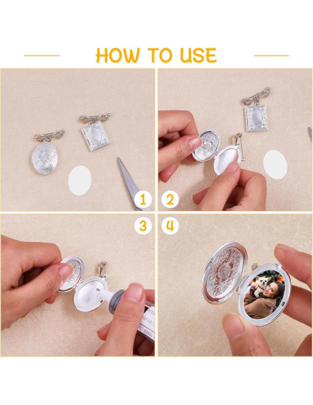 Broches de Locket Charm CHGCRAFT Platino - 2 Piezas