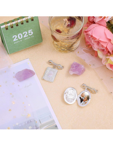 Broches de Locket Charm CHGCRAFT Platino - 2 Piezas