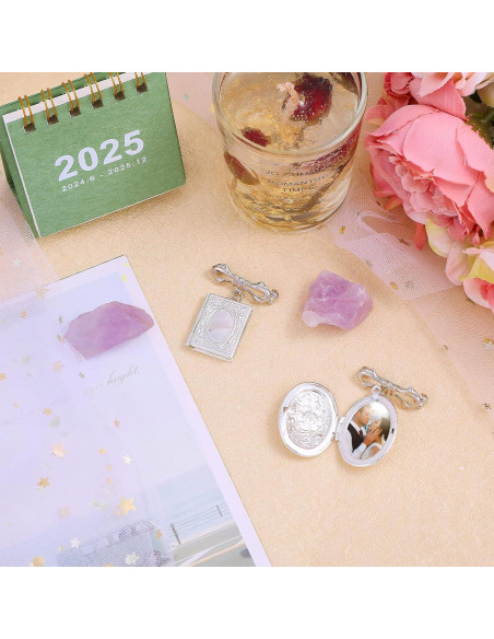 Broches de Locket Charm CHGCRAFT Platino - 2 Piezas