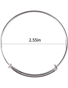 20 Pulseras de Alambre Ajustable Plata para Joyería DIY 2