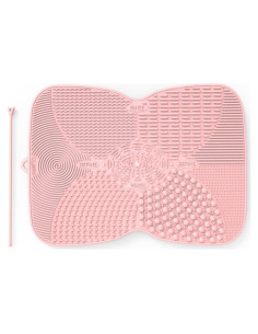 Almohadilla Limpiadora de Brochas de Maquillaje Silicona Rosa