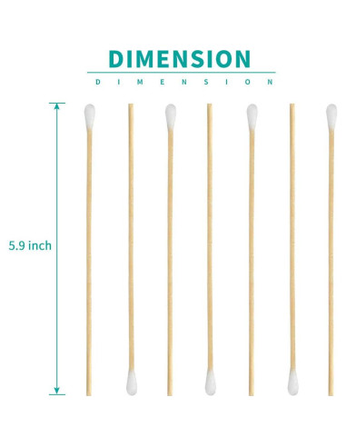 200 Bastoncillos de Algodón de Madera 15 cm Yinghezu
