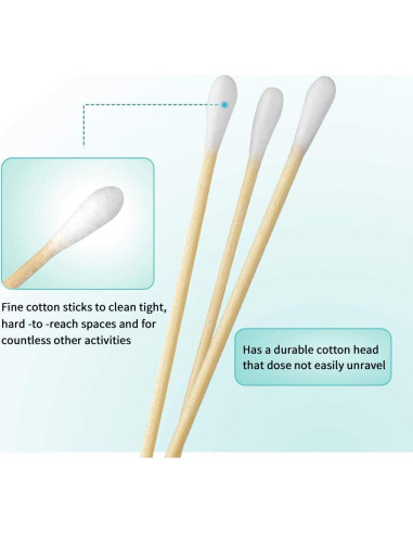 200 Bastoncillos de Algodón de Madera 15 cm Yinghezu