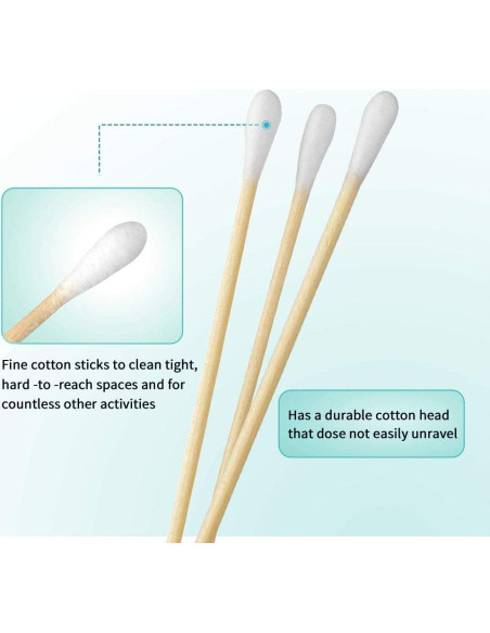 200 Bastoncillos de Algodón de Madera 15 cm Yinghezu