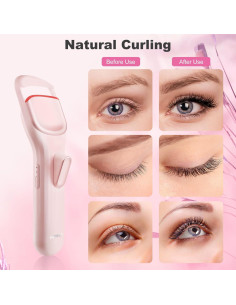 Rizador de Pestañas Calentado HEBECA Rosa Claro 600mAh 2