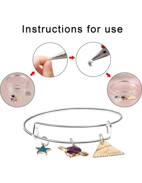 20 Pulseras de Alambre Ajustable Plata para Joyería DIY