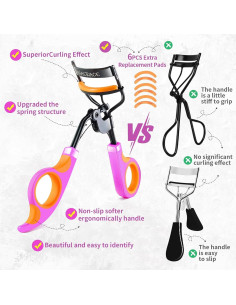 Rizador de Pestañas Whalrace MBH01 con 6 Almohadillas 2