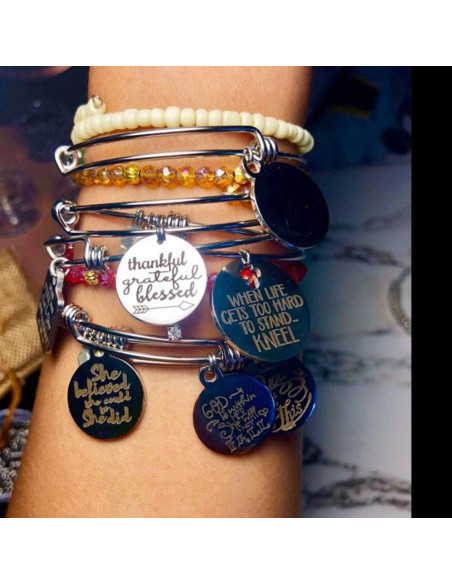 20 Pulseras de Alambre Ajustable Plata para Joyería DIY