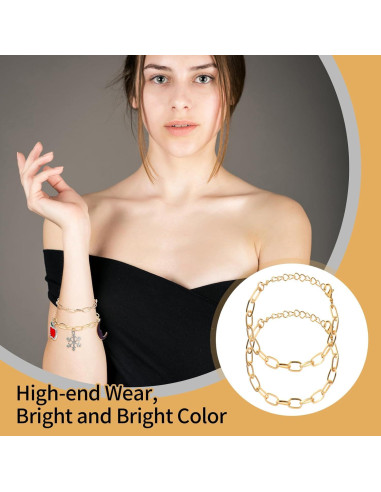 20 Piezas Cadenas de Pulsera de Encanto Doradas Piriuuo