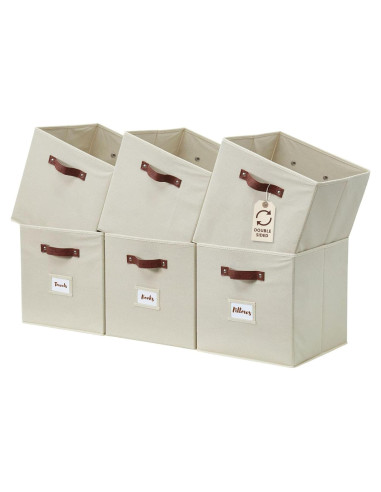 Cajas de Almacenamiento DECOMOMO 6 Piezas Beige 26.5 cm