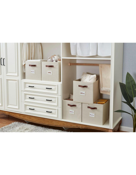 Cajas de Almacenamiento DECOMOMO 6 Piezas Beige 26.5 cm