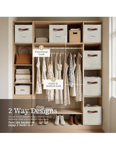 Cajas de Almacenamiento DECOMOMO 6 Piezas Beige 26.5 cm