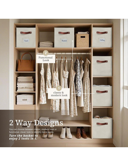 Cajas de Almacenamiento DECOMOMO 6 Piezas Beige 26.5 cm