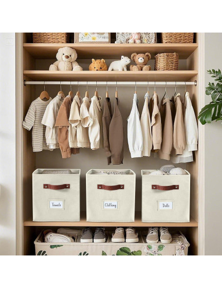 Cajas de Almacenamiento DECOMOMO 6 Piezas Beige 26.5 cm