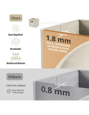 Cajas de Almacenamiento DECOMOMO 6 Piezas Beige 26.5 cm