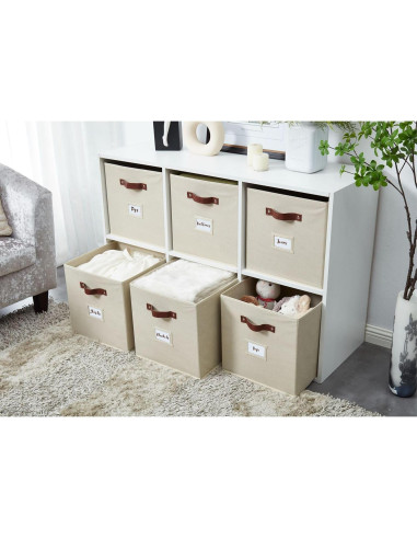 Cajas de Almacenamiento DECOMOMO 6 Piezas Beige 26.5 cm