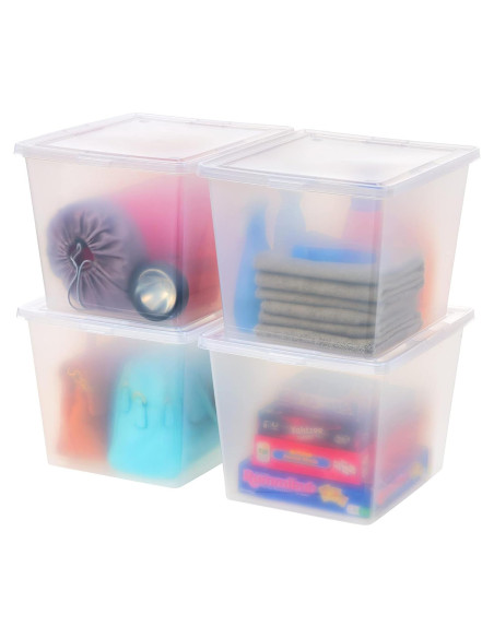 Contenedores de Almacenamiento IRIS USA 4-Pack 36L Transparentes